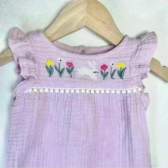 Cat & Jack Baby Gauze Bunny Romper Size 3-6 Months - Picture 2 of 10